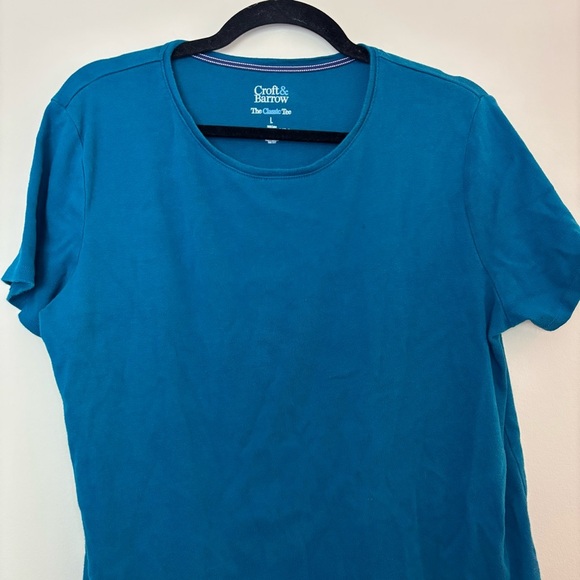 Croft & Barrow Blue Short Sleeve Women's TShirt Size L - Picture 3 of 9